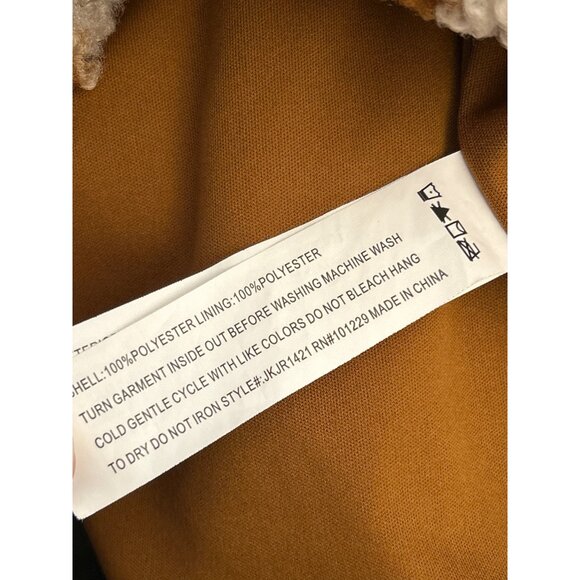 Stoosh Plaid Sherpa Teddy Jacket Brown Black White Check Cozy Retro Y2K Style - Picture 5 of 5